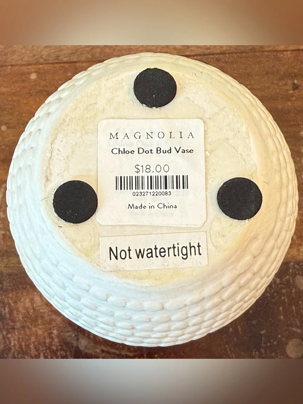 Magnolia Chloe Dot Bud Vase Cream Textured Ceramic Farmhouse Decor